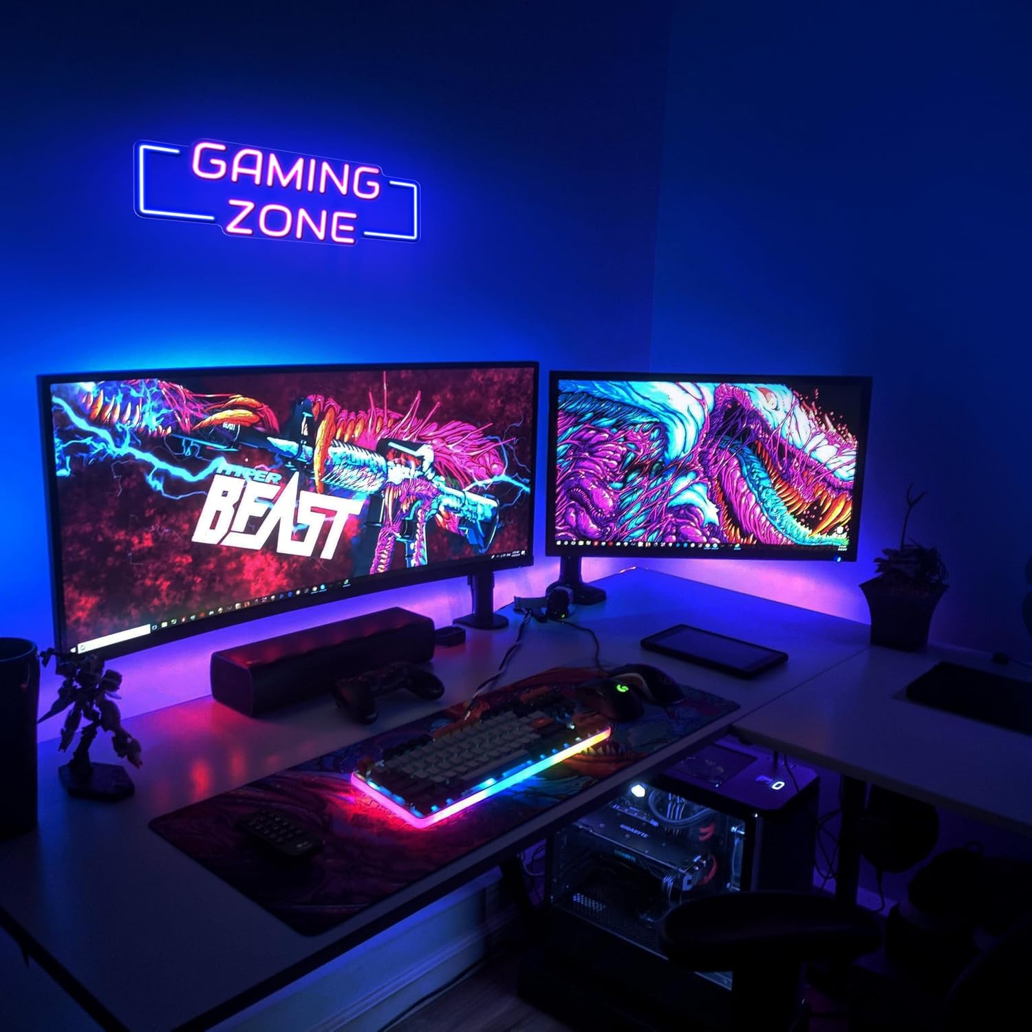 게이밍 존 네온사인 USB LED 네온 조명 벽 장식  - Esports Gaming Room 리뷰 및 가격