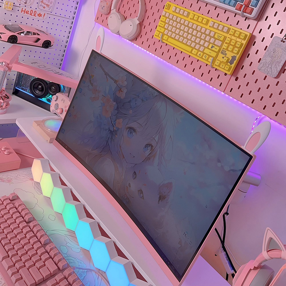 토끼 귀 장식 귀여운 E-스포츠 룸 맞춤형 핑크 화이트 - Esports Gaming Room 리뷰 및 가격