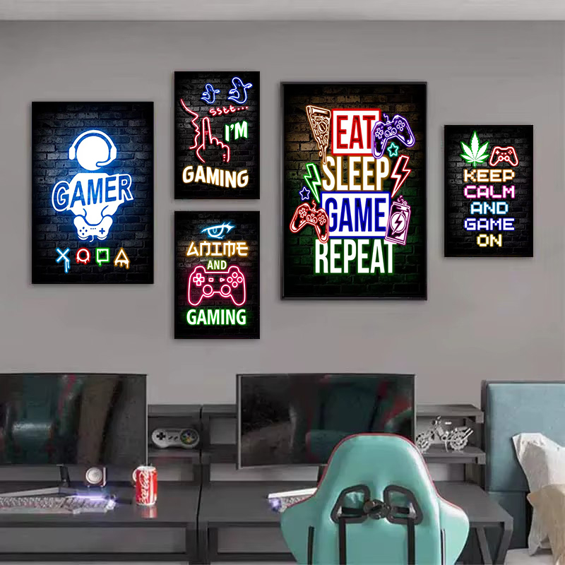 1피스 프레임리스 캔버스 그림 게임 네온 이트 슬립 게 - Esports Gaming Room 리뷰 및 가격
