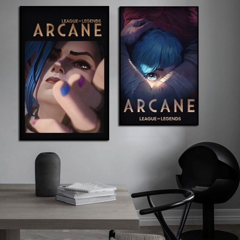 Arcane Jinx 클로즈업 포스터 프레임 없는 캔버 - Esports Gaming Room 리뷰 및 가격