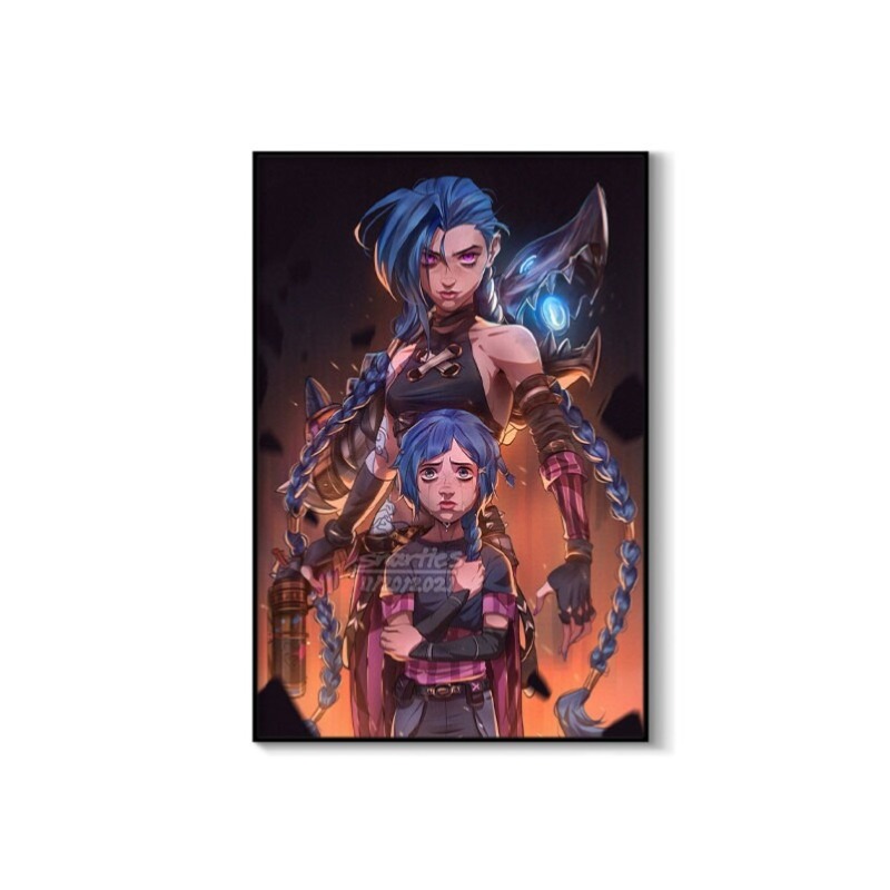 Arcane Jinx 클로즈업 포스터 프레임 없는 캔버 - Esports Gaming Room 리뷰 및 가격