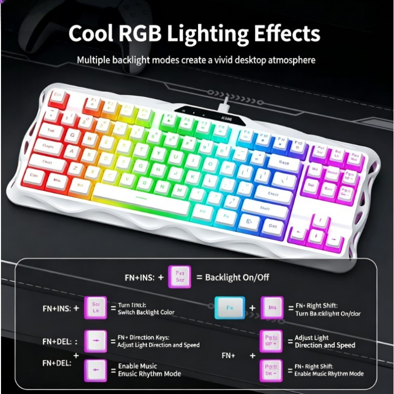 K168 87키 유선 게이밍 키보드 RGB 백라이트 기 - Esports Gaming Competition 리뷰 및 가격